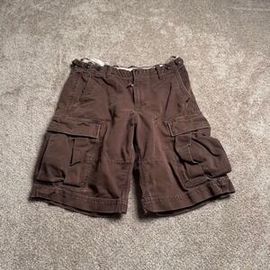 BROWN GAP HEAVYWEIGHT PINSTRIPE COTTON CARGO SHORTS
